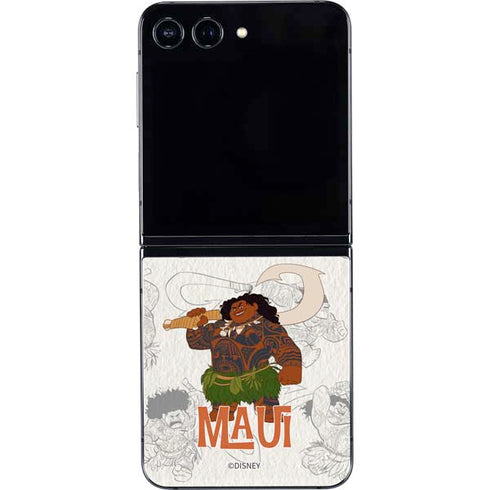 Disney Princess Moana Maui Pattern Galaxy Z Flip5 5G Skin